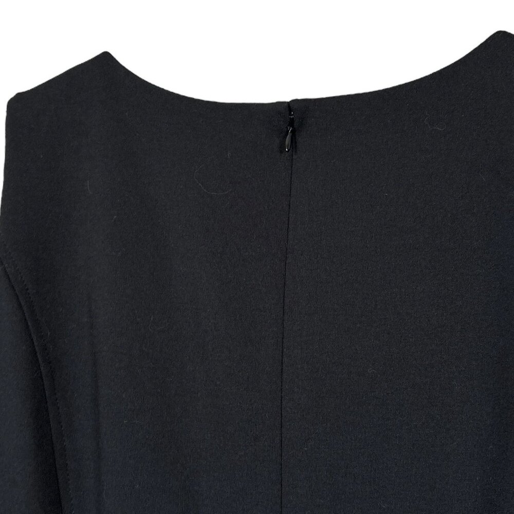 Kasper Faux Leather Waist Sleeveless Cocktail Career Dress Black Size 14W - Picture 4 of 6